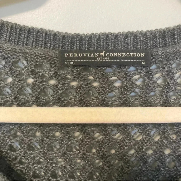 Peruvian Connection  pima cotton modal blend grey long sweater - Picture 5 of 5